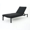 Navan Chaise Lounge Dark Grey Dark Grey Fabric Metal