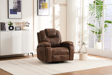 Oversized Single Sofa Armchair With Side Pockets Couches, For Living Room Meeting Room Bedroom Brown Faux Leather 1 Seat