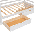 Twin Size House Bed With Two Drawers And Wardrobe,White Twin White Solid Wood