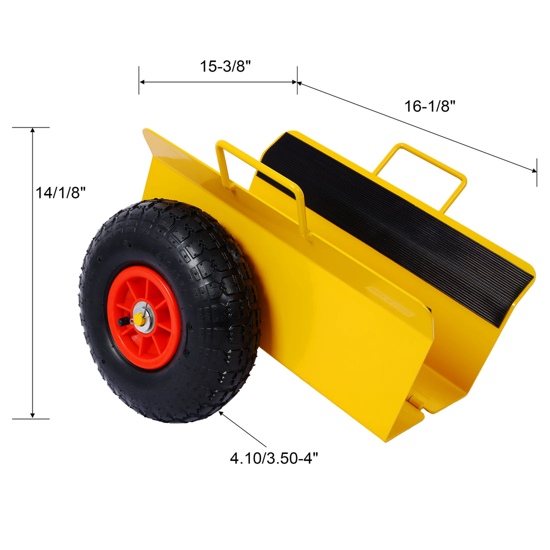 Heavy Duty Panel Dolly Slab Dolly With Handle & 2 10" Peneumatic Tires Wheels 600Lbs Load Capacity For Drywall Sheet Heavy Appliance & Material Handling All Terrain Moving Cart Panel Dolly Yellow