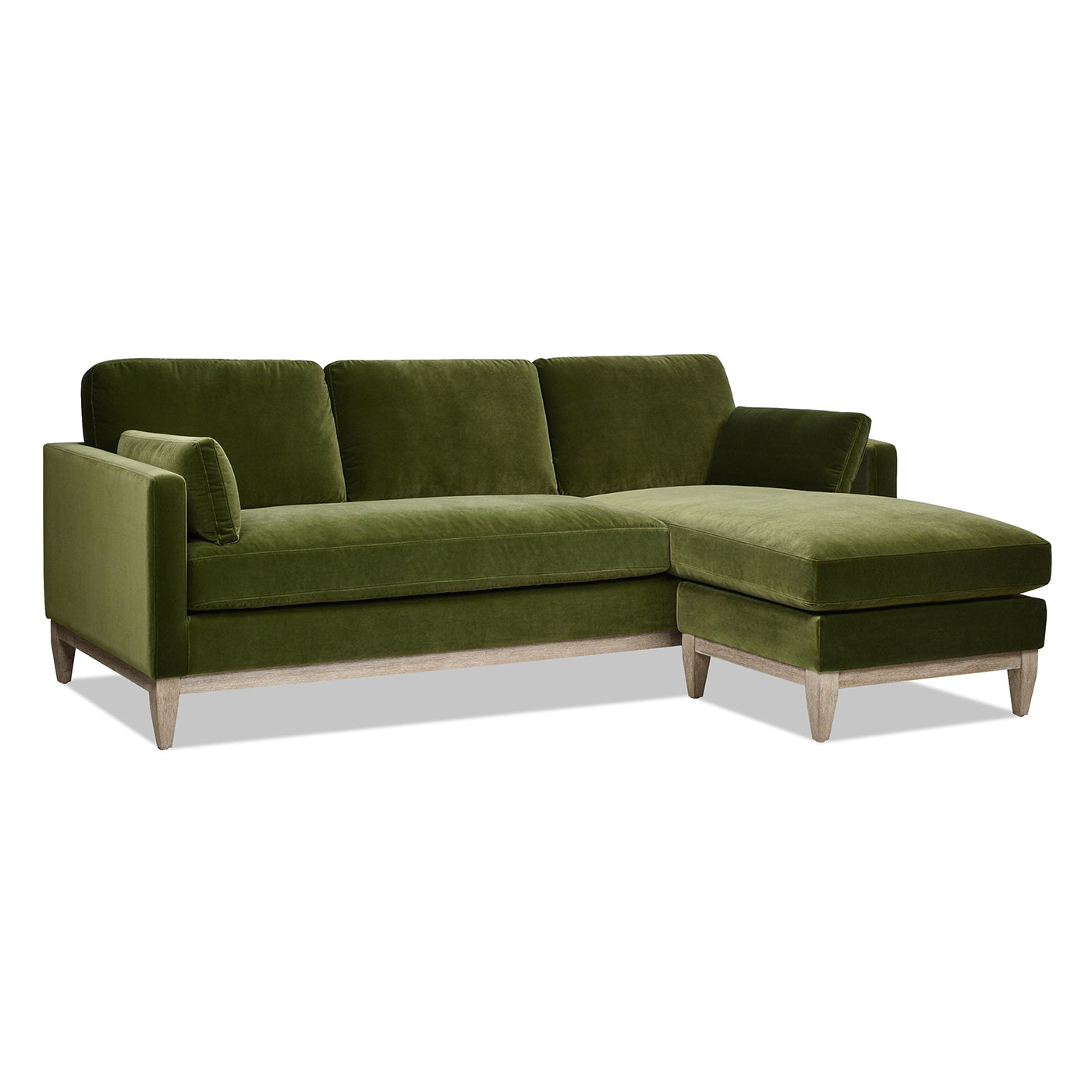 Knox 89" Modern Farmhouse Reversible Chaise Sectional Sofa, French Beige Performance Velvet Green Foam Velvet 4 Seat