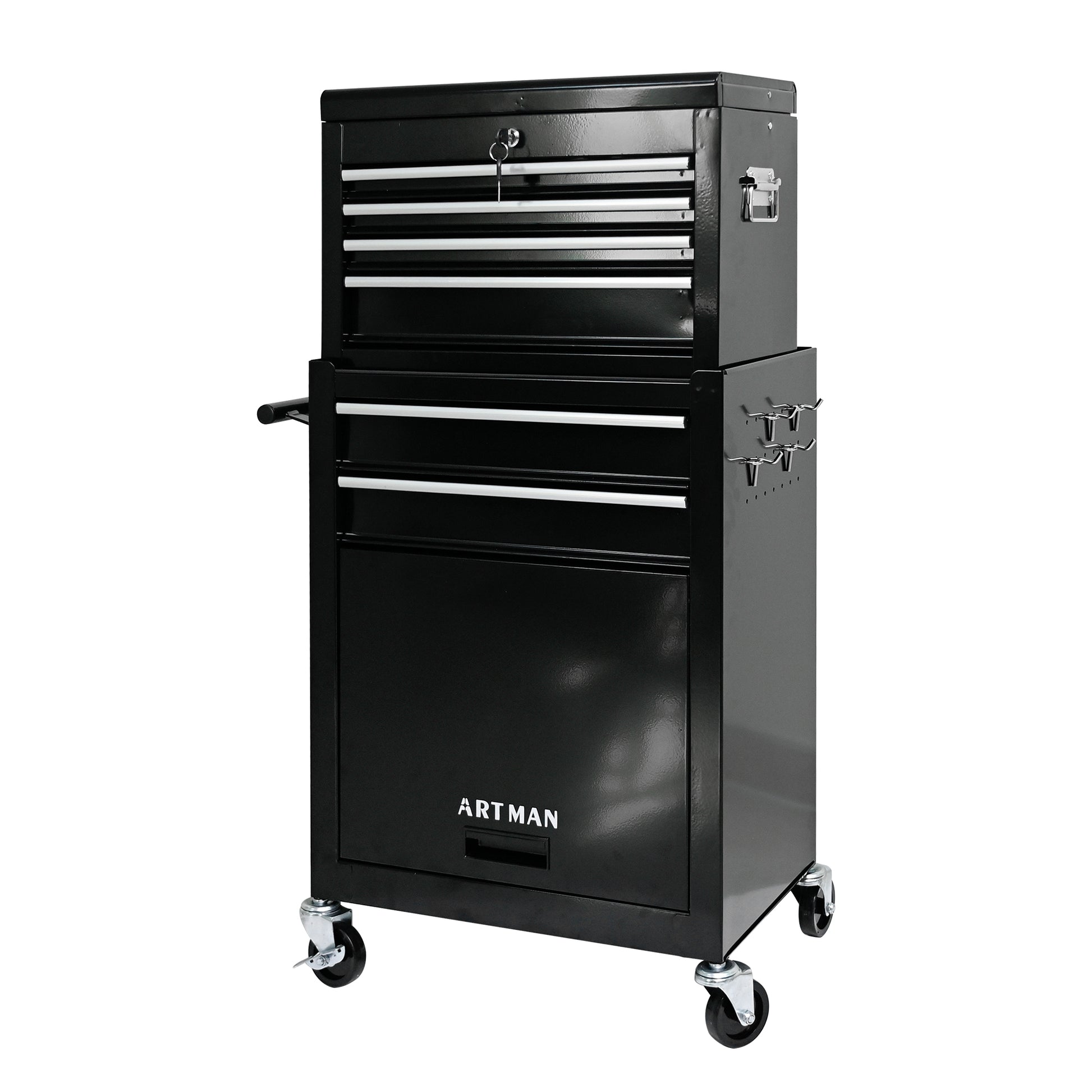 High Capacity Rolling Tool Chest With Wheels And Drawers, 6 Drawer Tool Storage Cabinet Black Black Steel