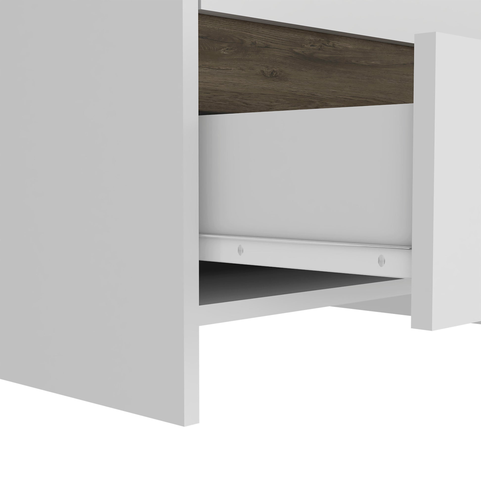 Lily Nightstand, Two Drawers, Superior Top Multicolor 2 Drawers Bedroom Bedside Cabinet Contemporary Melamine Engineered Wood