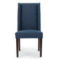 Dining Chair Set Of 2 Navy Blue Fabric