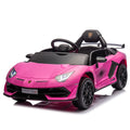 12V Kids Ride On Car W Parents Remote Control,Licensed Lamborghini Aventador Xago,Hydraulic Pressure Door,Slow Start,Early Education,Bluetooth,Adjustable Volume,Mp3,Usb,Led Lights For Kids Aged 3 8. Pink 50 99 Lbs Polypropylene