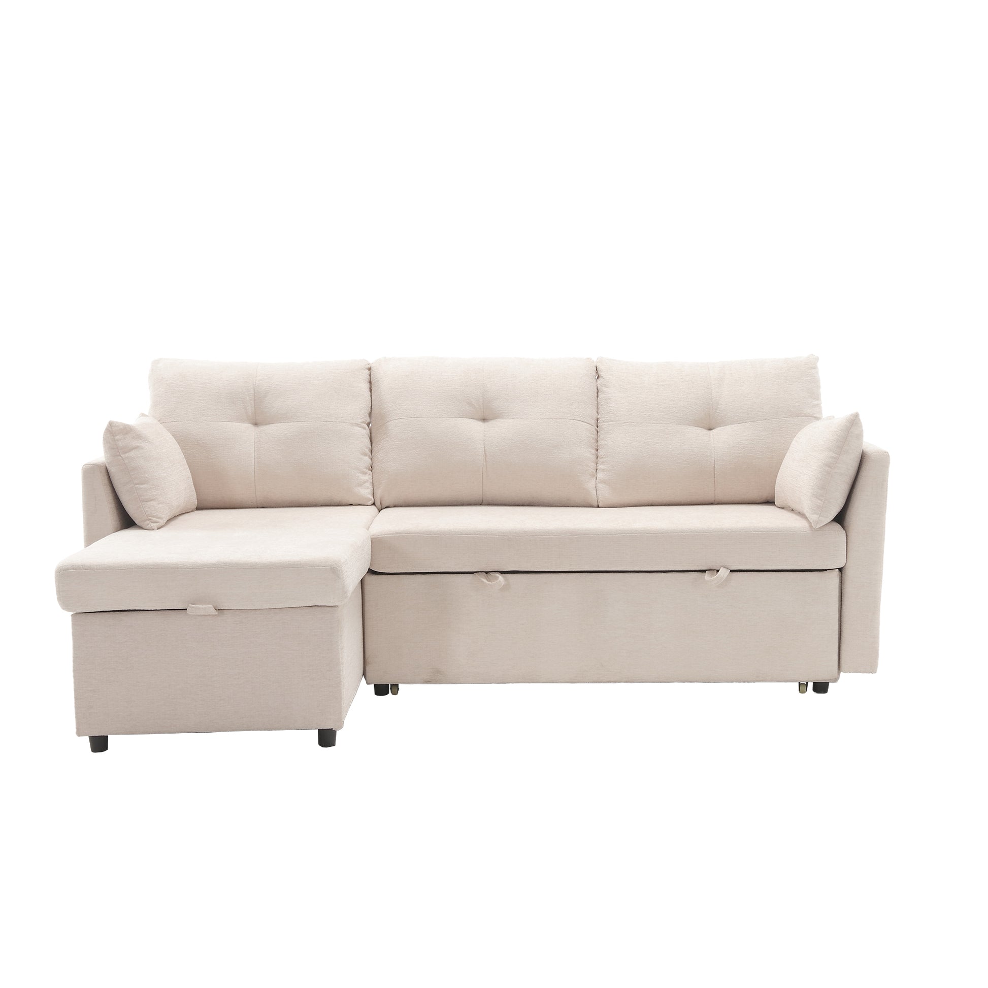 United Modular Sectional Sofa L Shaped Modular Couch With Reversible Chaise Modular Sofa Sectional Couch With Storage Seats Beige Chenille 3 Seat