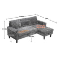 United Sectional Sofa Reversible Sectional Sleeper Sectional Sofa With Storage Chaise Gray Chenille