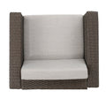 Puerta 4Pc Set Brown Rattan Waterproof Fabric