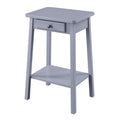 Grey End Table With Bottom Shelf Grey Primary Living Space Rectangular Wood