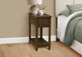 Accent Table, End, Side Table, Nightstand, Bedroom, Narrow, Storage Drawer, Brown Veneer, Transitional Espresso Mdf