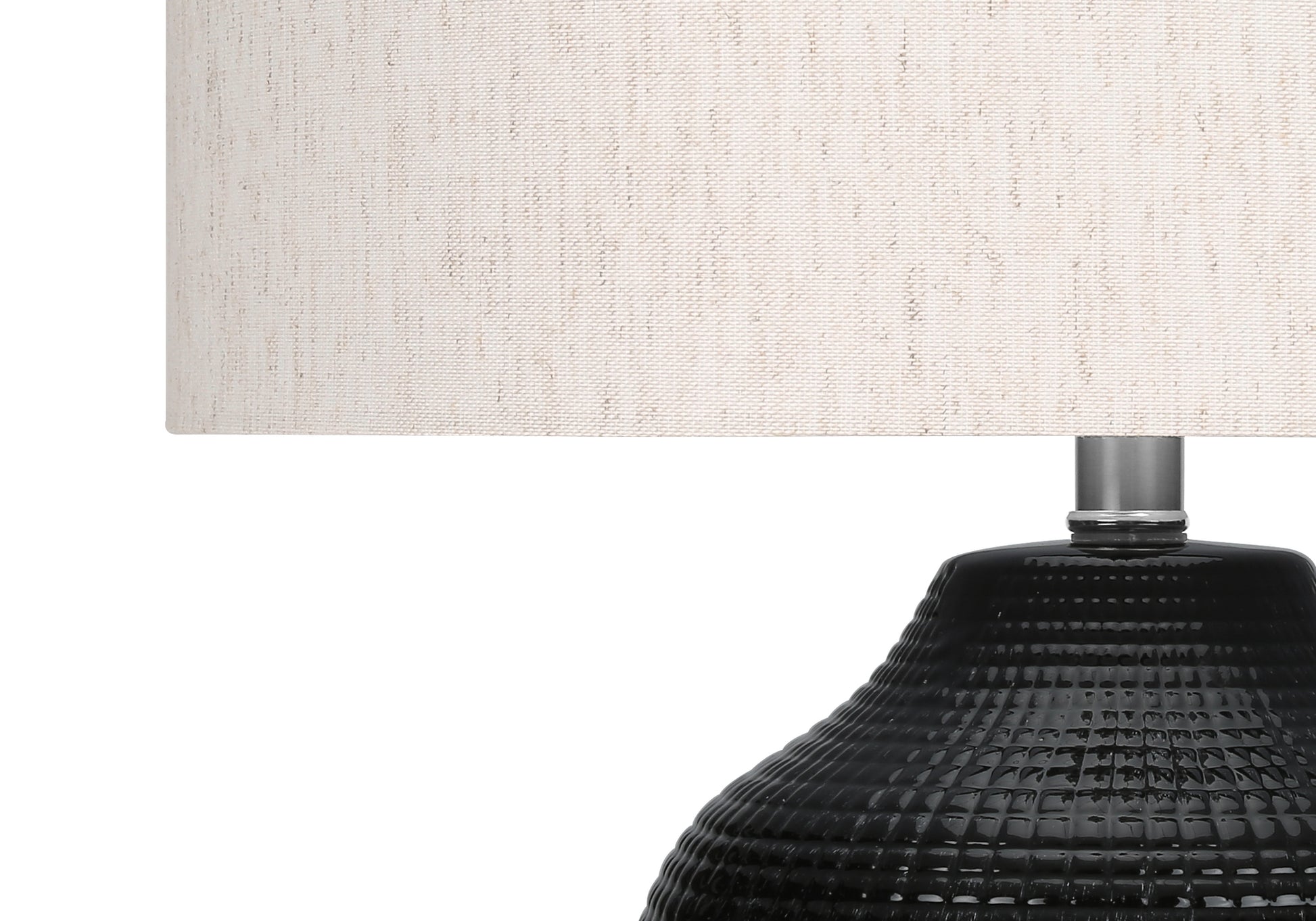 Lighting, 26"H, Table Lamp, Black Ceramic, Ivory Cream Shade, Contemporary Black Ceramic