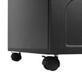 Flexible Cream Style Coffee Table With 2 Brake Wheels, Cloud Top Side Table With Drawer, Irregular Center Table With Large Storage For Living Room, Black, 39.37''X 23.6'' Black Particle Board