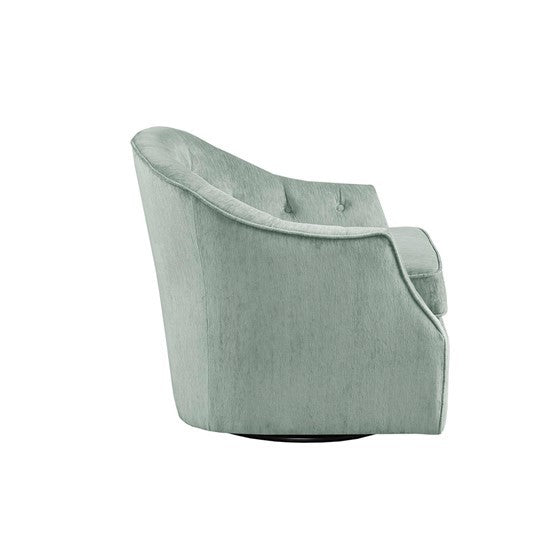 Calvin Swivel Chair Light Blue Solid Wood