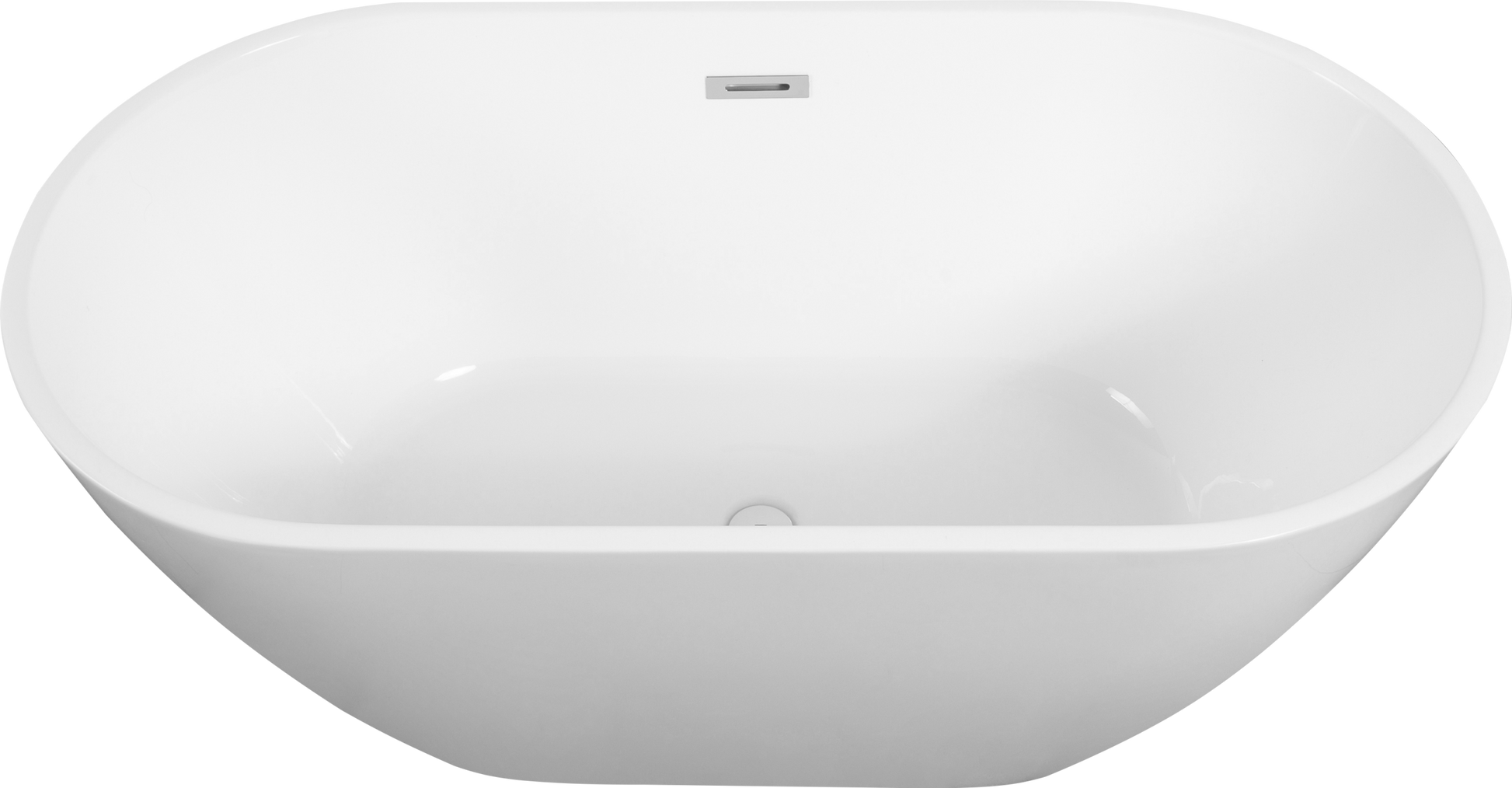 Freestanding Acrylic Soaking Bathtub With Chrome Overflow And Drain, Self Leveling Legs Flexible Hose Easy Installation, 24A09 60 Gloss White Bathroom Freestanding Tubs Acrylic