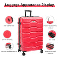 Luggage Sets Abs Pc Hardshell 3Pcs Clearance Luggage Hardside Lightweight Durable Suitcase Sets Spinner Wheels Suitcase With Tsa Lock 20 24 28 ,Red Red Abs Pc