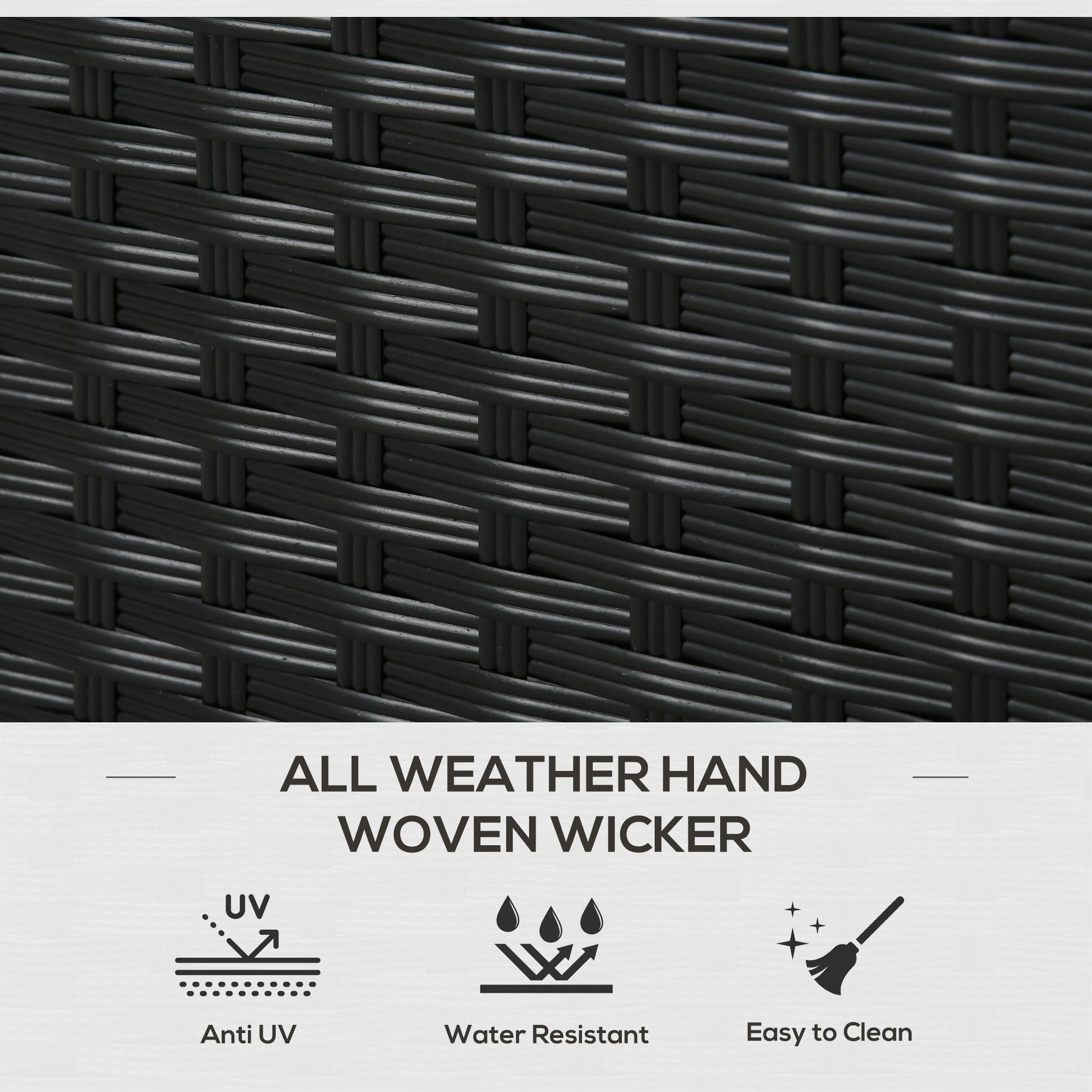 Outsunny Outdoor Deck Box & Shoe Storage, Pe Rattan Wicker Towel Rack With Liner For Indoor, Outdoor, Patio Furniture Cushions, Pool, Toys, Garden Tools, Black Black Steel
