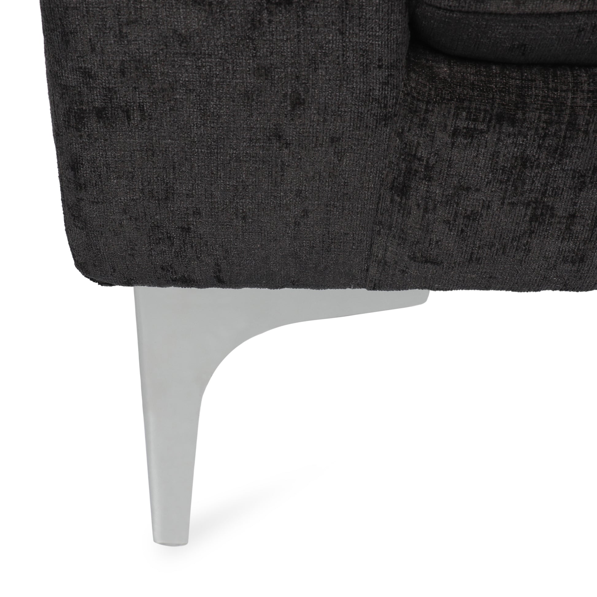 Chaise Lounge Black Fabric 1 Seat