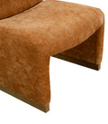 Comfy Accent Chair, Upholstered Slipper Chair, Armless Chair With Wood Legs And Soft Fabric For Living Room, Bedroom, Orange Orange Foam Wood Fabric