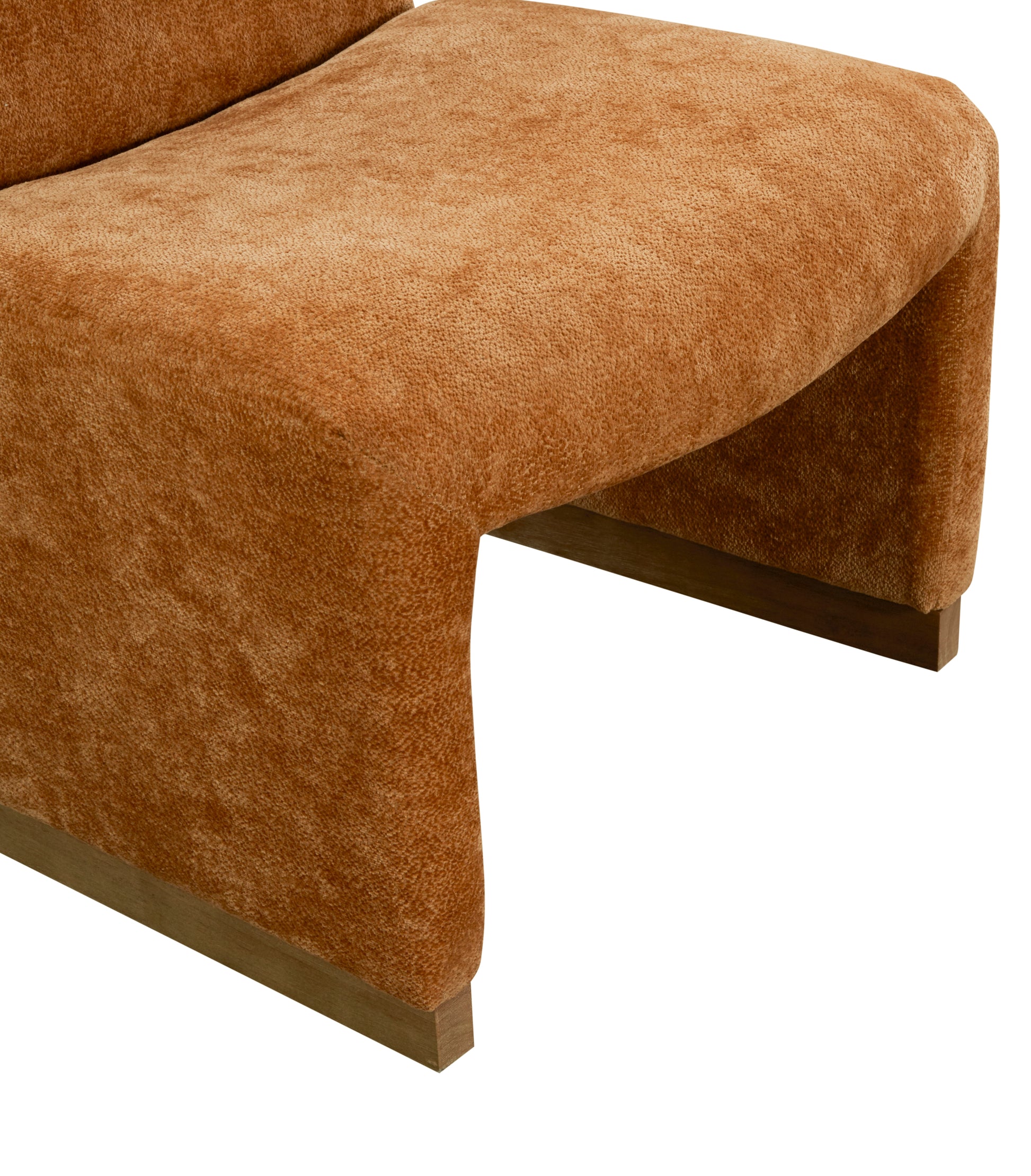 Comfy Accent Chair, Upholstered Slipper Chair, Armless Chair With Wood Legs And Soft Fabric For Living Room, Bedroom, Orange Orange Foam Wood Fabric