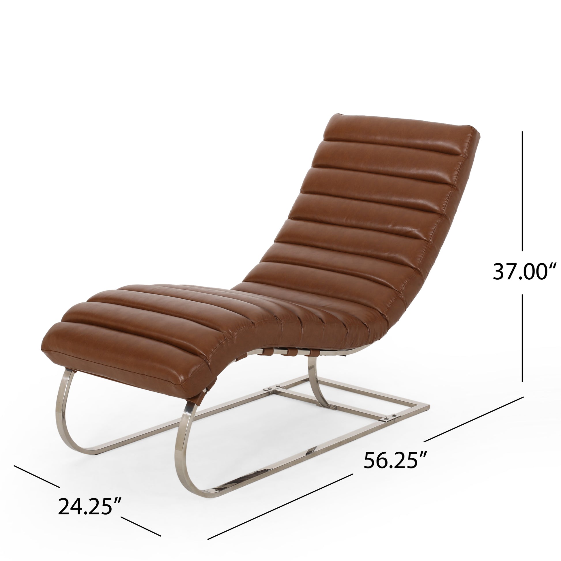 S Chaise Lounge Light Brown Pu