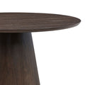 47.24'' Round Modern Style Mdf Wood Dining Table For Kitchen, Living Room, Cafe, Stylish Leisure Desk With Sturdy Cylindrical Base, For Small Spaces, Apartment,Dark Brown Dark Brown Mdf