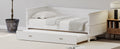 Twin Size Solid Wood Daybed With Trundle For Kids Teens Dorm Bedroom Multipurpose Guest Room Or Home, White Box Spring Not Required Twin White Wood Bedroom Pine Wood