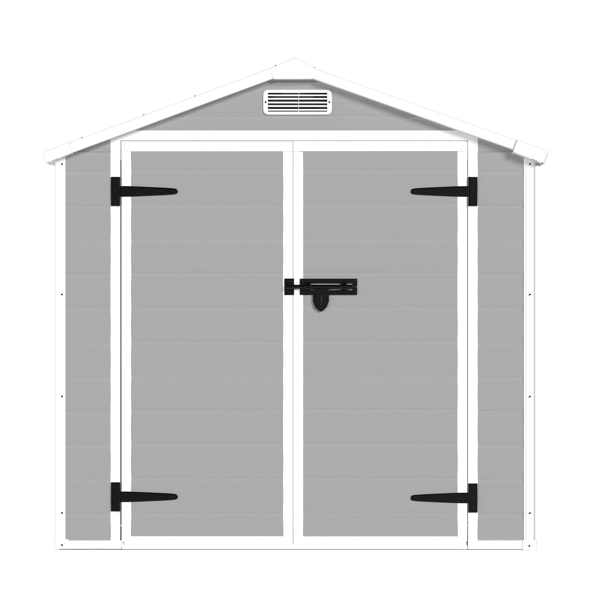 6' X 4.4' Resin Weather Resistant Outdoor Storage Shed With Floor For Garden,Backyard,Pool Tool, Light Grey Gray Polypropylene