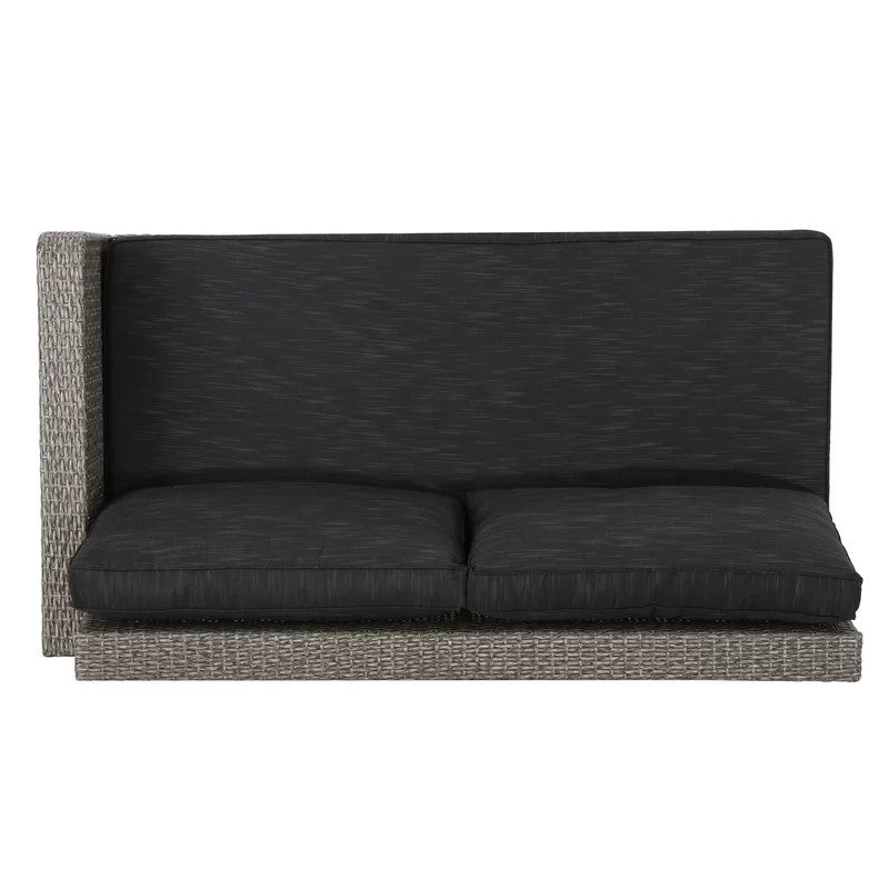 Tahiti Sofa Set Black Pe Rattan Iron Waterproof Fabric