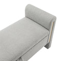 Modern Teddy Bed End Bench With Arms And Storage,Upholstered Large Foot Rest Stool, Comfy Window Vanity Bench For Living Room,Bedroom,Dorm,Coffee Table,Teddy Grey Grey Modern Storage Wood Internal