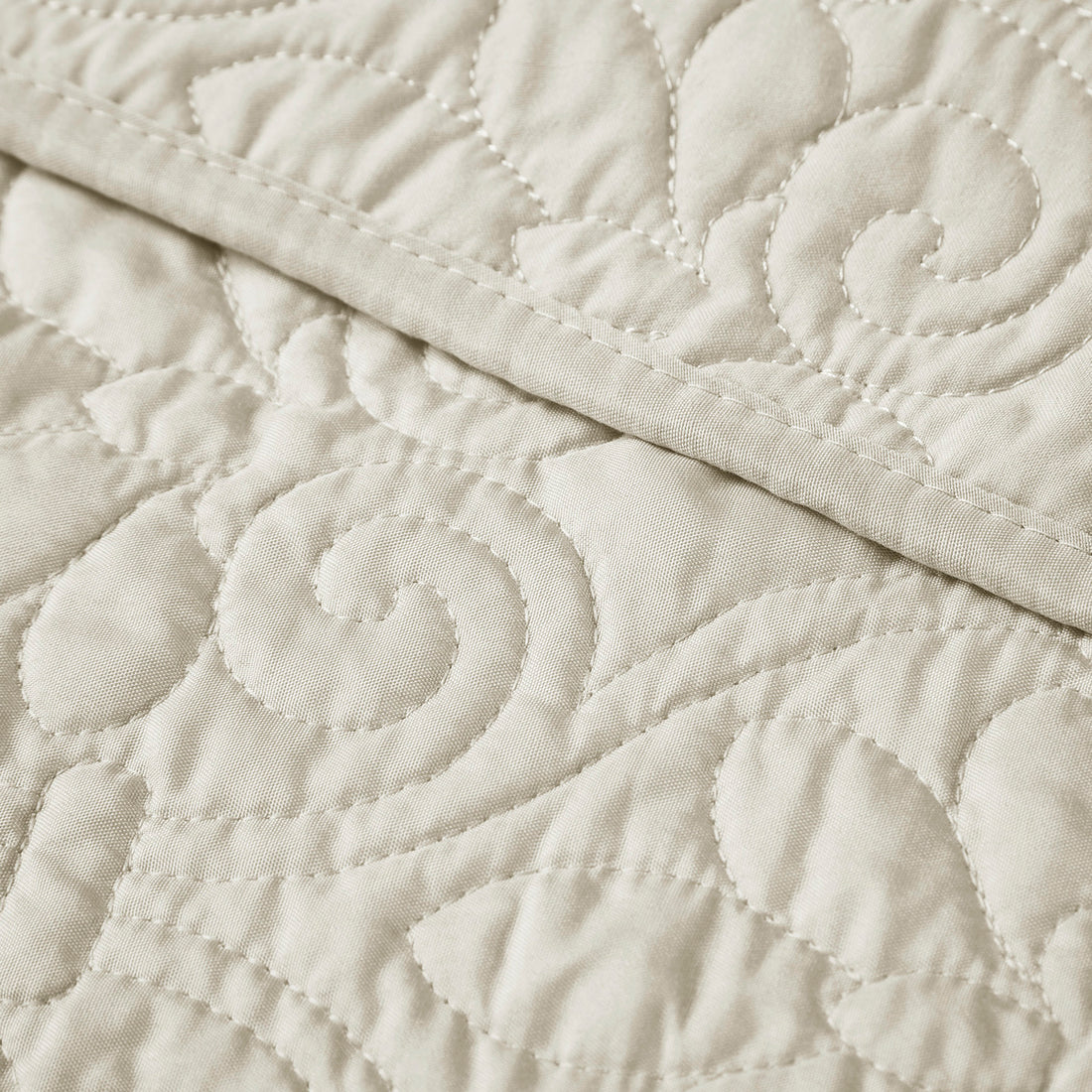 Oversized Quilted Throw Ivory 60X70" Ivory Cotton