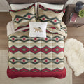 Down Alternative Comforter Set With Throw Pillow Queen Multicolor Polyester