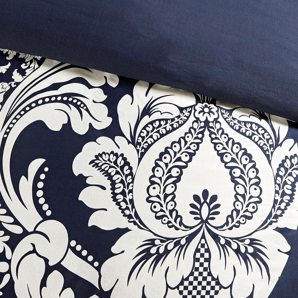 6 Piece Printed Duvet Cover Set Queen Multicolor Polyester