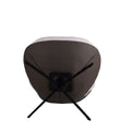 360 Swivel Accent Chair, Modern Chenille Lounge Chair With Faux Leather And Black Metal Base Frame, Comfortable Reading Chair For Small Spaces, Living Room, Bedroom, Reading Corner, Office White Brown White Brown Primary Living Space Art