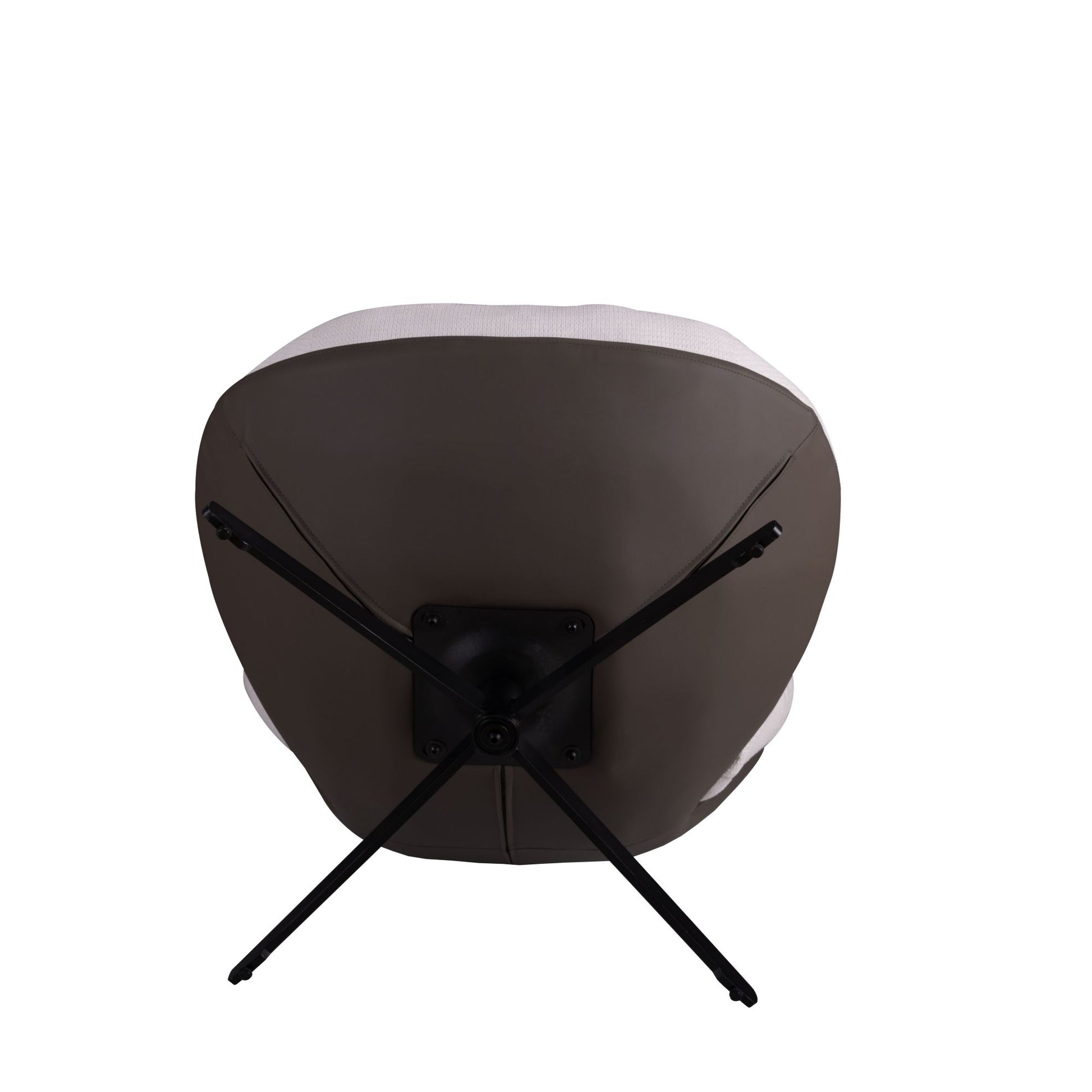 360 Swivel Accent Chair, Modern Chenille Lounge Chair With Faux Leather And Black Metal Base Frame, Comfortable Reading Chair For Small Spaces, Living Room, Bedroom, Reading Corner, Office White Brown White Brown Primary Living Space Art