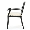 2Pc Dining Chair Black Ivory Aluminum