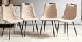Black Leg And Beige Seat Chair,Set Of 4,Dining Chair,Coffee Chair Beige Metal