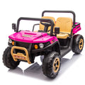 24V Xxxl Kids Ride On Utv W Parents Remote Control,Two Seater,Automatic Tipping Bucket,Rear Wheel Suspension,Slow Start,Portable Handle,Safety Belt,Led Light,Usb,Mp3,Bluetooth,Horn For Kids Aged 3 8. Pink 50 99 Lbs Polypropylene