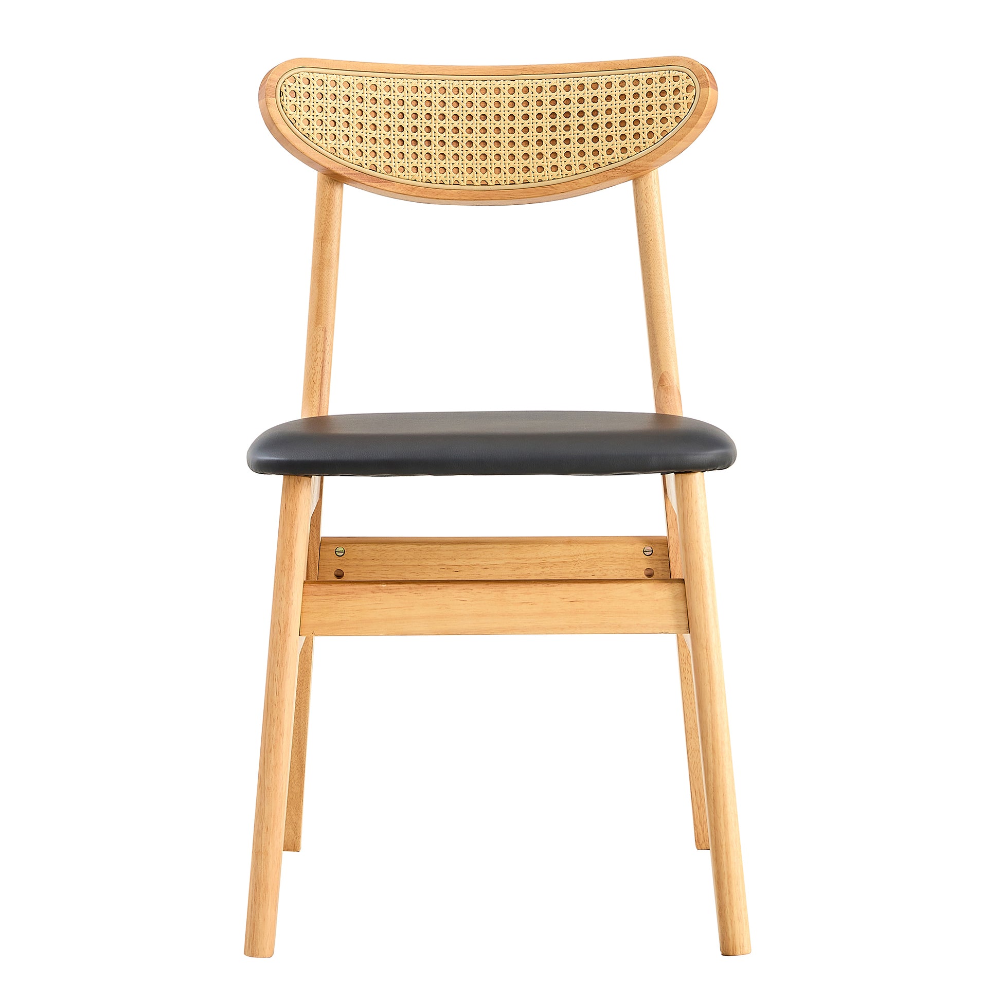 Table And Chair Set, Ancient Style Solid Wood Dining Table, Imitation Rattan Table Legs, Beautiful Simple Solid Wood Dining Chair, Perfect For Dinner, Meetings, Home And Office Decoration Wood Rubber Wood