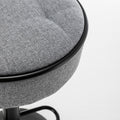 Round Storage Bar Stool Set Of 2, Grey Linen Height Adjustable Barstool, 360 Counter Height Swivel Stool, Armless Bar Chair With Metal Frame For Kitchen Counter Dining Living Room Grey Set Of 2 Foam Linen