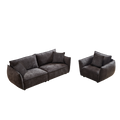 3 Seater 1 Seater Combo Sofa Modern Living Room Sofa, Linen Fabric Sofa, Wooden Frame With 3 Pillows, Apartment Sofa Furniture Black Chenille Wood Primary Living Space Pine Foam Fabric 4 Seat