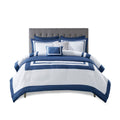 8 Piece Comforter And Quilt Set Collection Navy Full Queen Full Navy Polyester