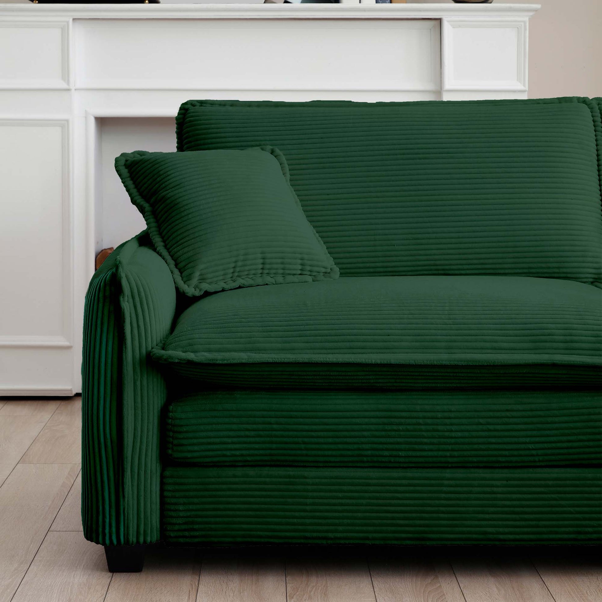 Luxurious And Sophisticated Sofa Set With Soft Cushions And Pillows, Sofa Set For Living Rooms And Clubs As Well As Home Theaters, Consisting Of Two Single Sofas And A 2 Seaters Sofas Ingreen Corduro Green Corduroy 4 Seat