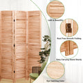 55.2'' W X 65'' H 4 Panel Solid Wood Folding Room Divider, Natural Natural Solid Wood