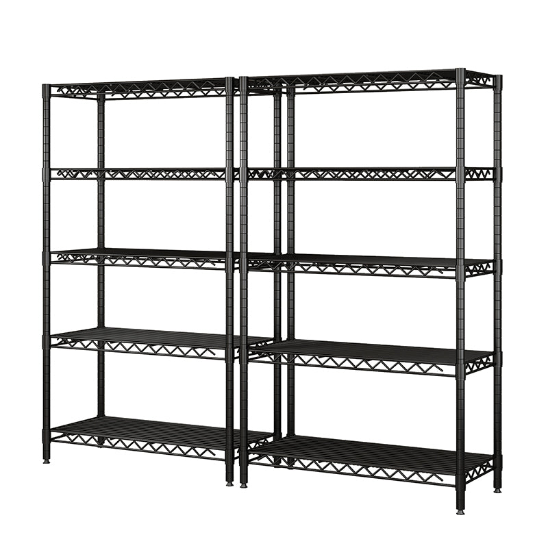 Wire Shelving Metal Storage Rack Adjustable Shelves, Standing Storage Shelf Units For Laundry Bathroom Kitchen Pantry Closet Black, 42L X 17.99W X 71H Black Primary Living Space Metal Adjustable Shelves Metal