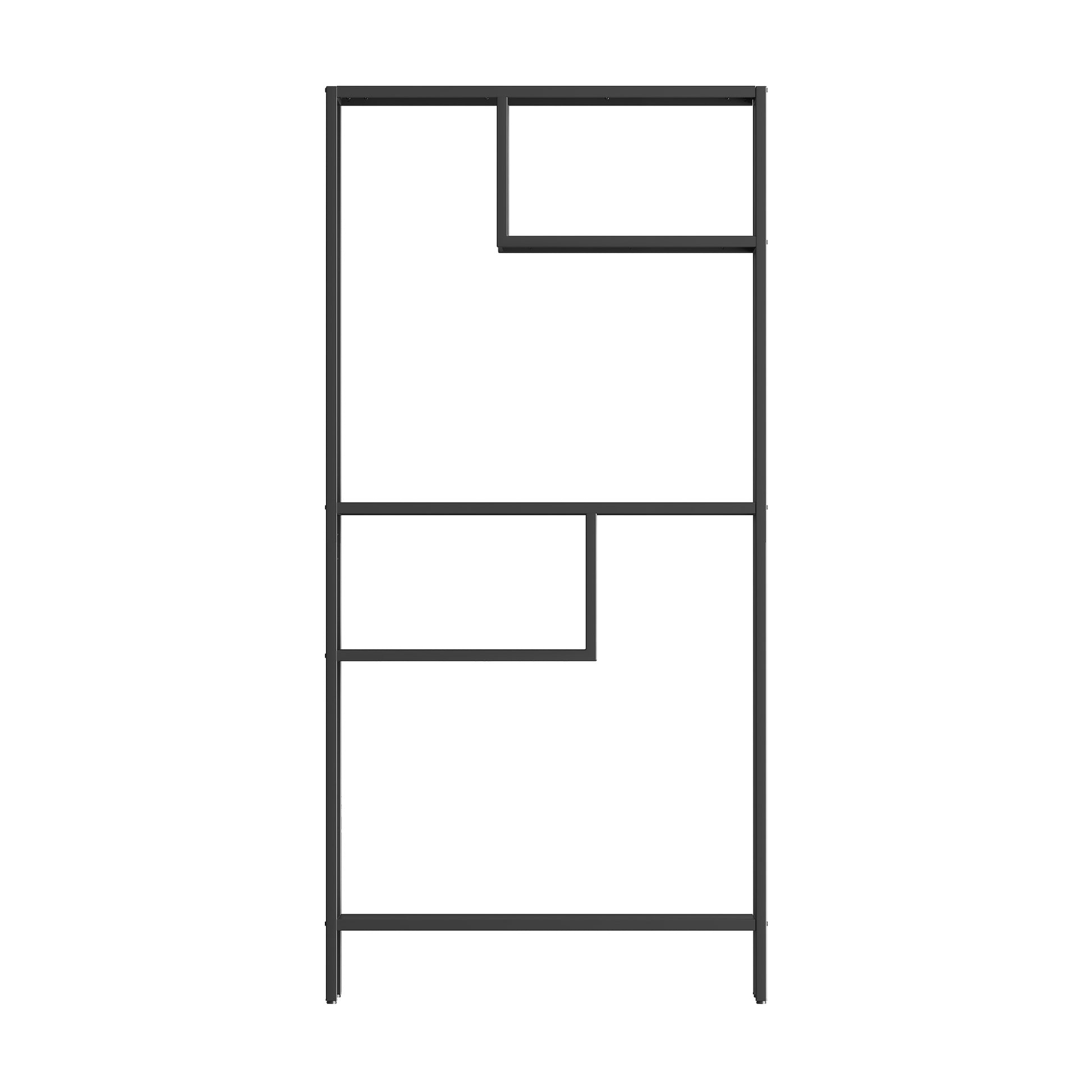 Modern Storage Shelf With 4 Compartments & Metal Legs, Freestanding Organizer,Book Shelves Display Shelves For Living Room, Bedroom, Home Office 4 Black Standard Primary Living Space Open Back Metal