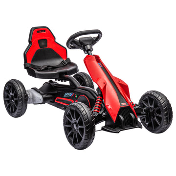 Aosom 12V Electric Go Kart For Kids, Outdoor Ride On Toy With Forward Backward Drive & Adjustable Speed, Gift For Child 3 8 Years Old, Red Red Iron Plastic