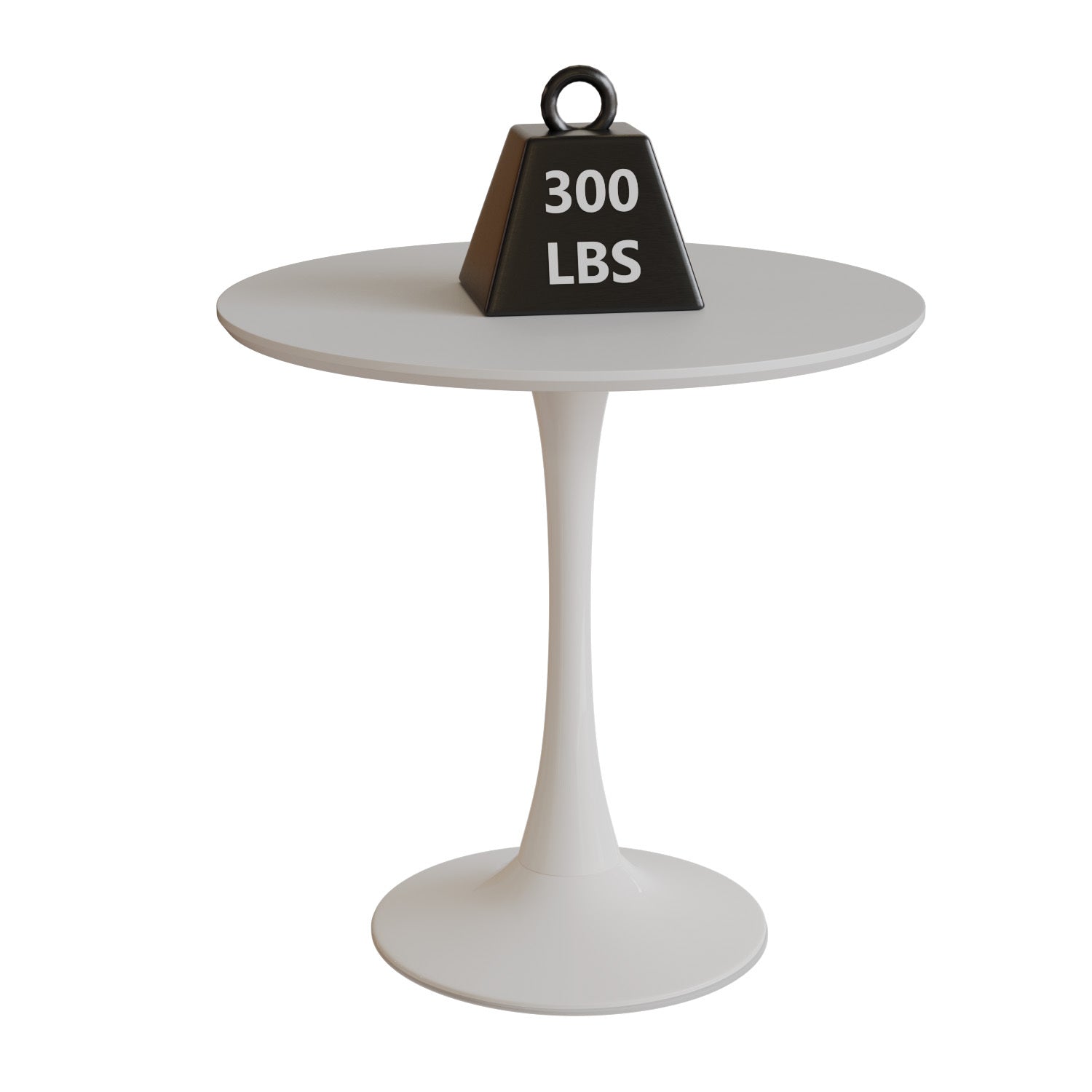 White Round Dining Table, 31.5" Tulip Table Kitchen Dining Table 2 4 People With Mdf Table Top & Pedestal Base, Mid Century End Table Leisure Coffee Table Office Living Room Table White Mdf