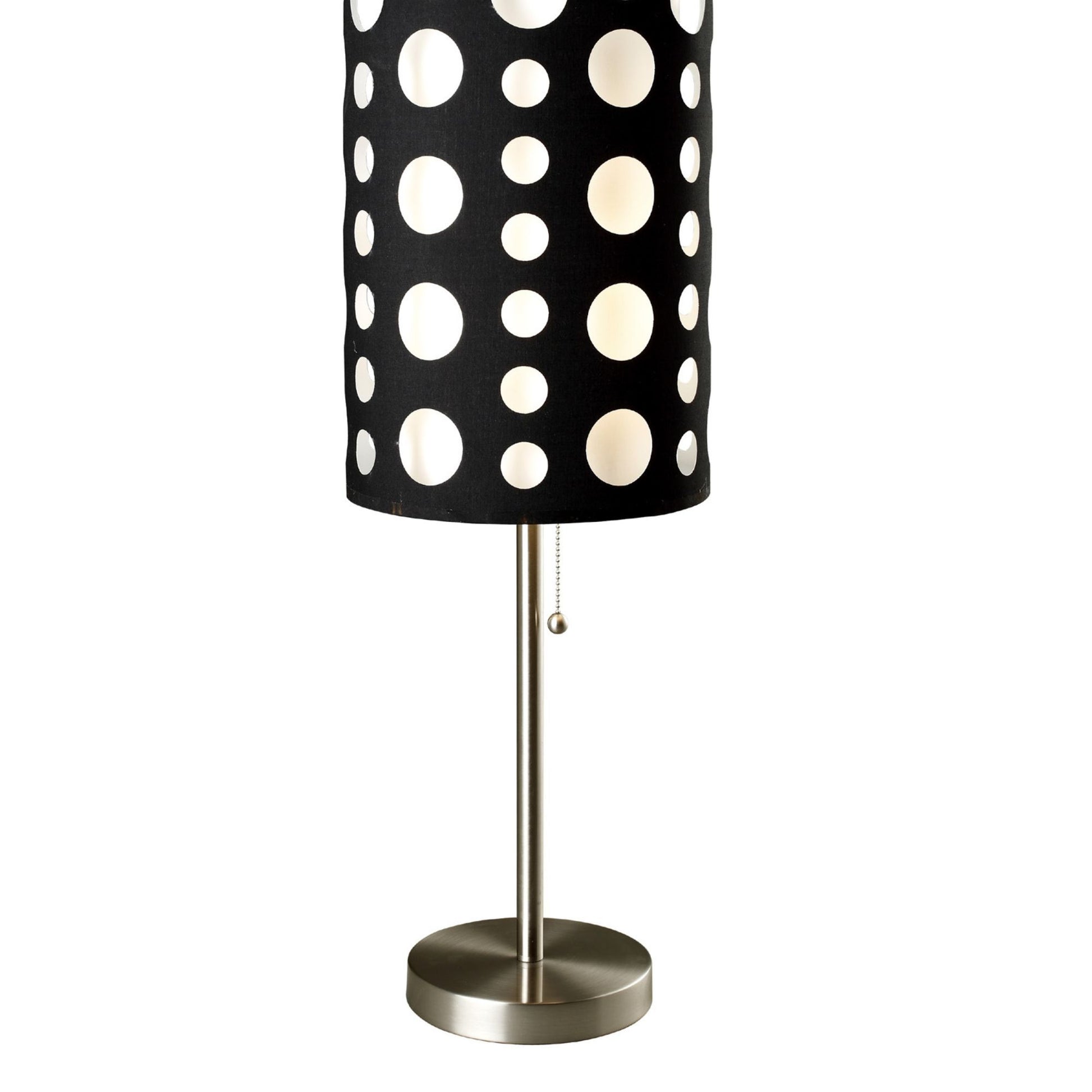 33" Tall Metal Table Lamp, Retro Design With Black And White Shade Multicolor Metal