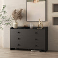 Chest Of Drawers Black Dresser6 Drawer Chest With Wide Storage, Modern Contemporary 6 Drawer Cabinet, Dresser For Bedroom Living Room Hallway Black Mdf