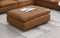 Brighton Ottoman, Brown Top Grain Leather Lv03374 Brown Upholstered